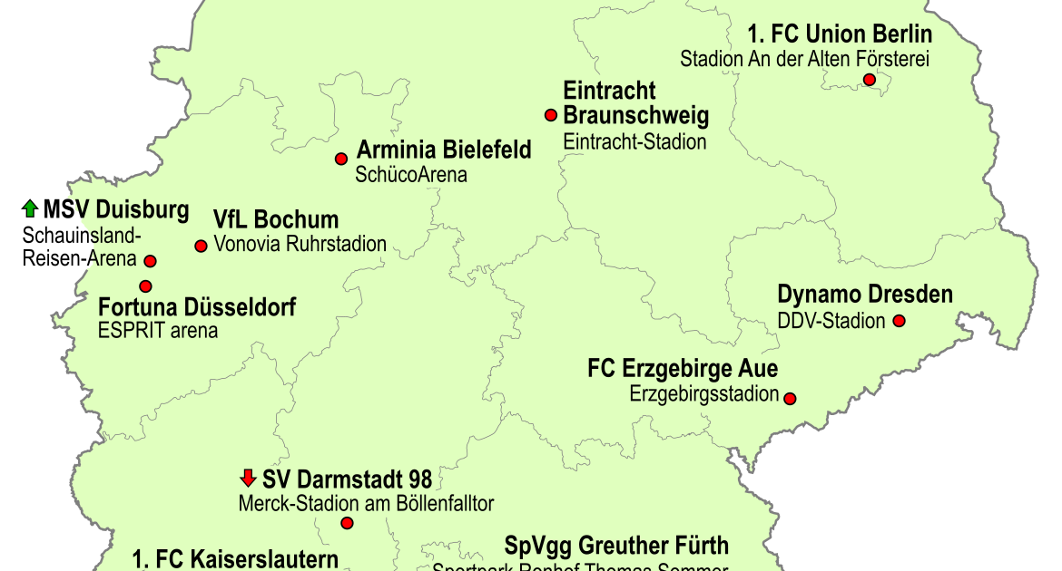 2. Liga Karte : Bundesliga Map | die bundesliga uk