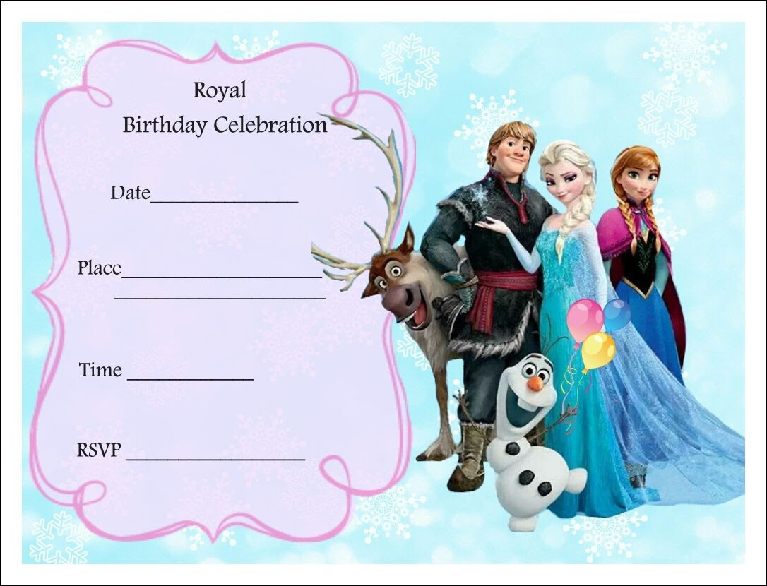 24th Birthday Ideas: Frozen Birthday Invitation Template Free For Frozen Birthday Card Template