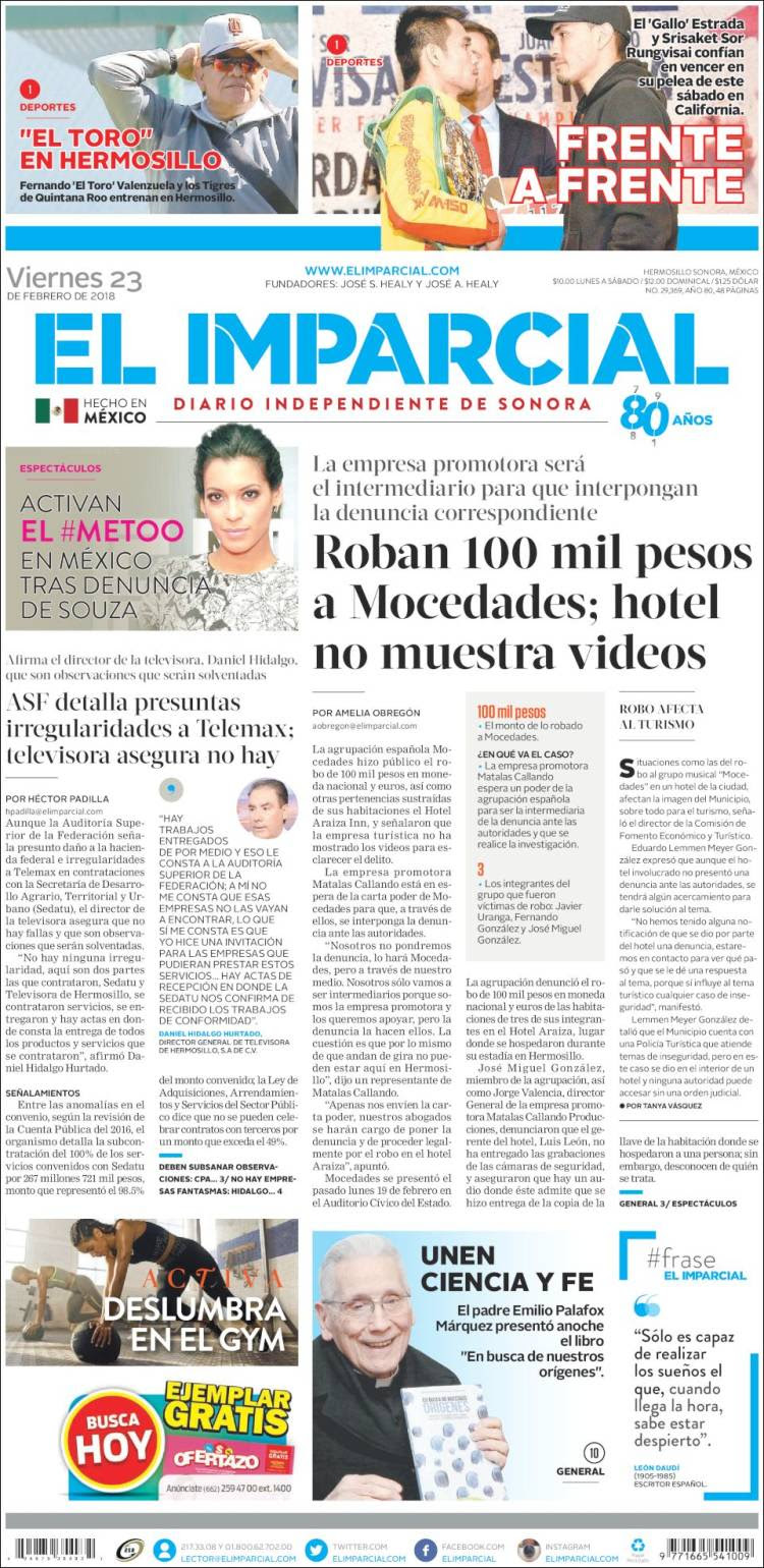 Portada de El Imparcial (México)