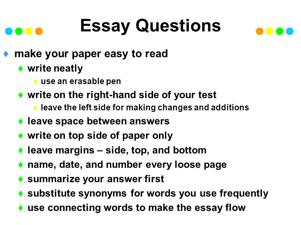 how to create an essay question