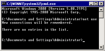 net use command window