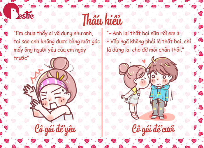 5 tình huống cho thấy sự khác biệt giữa cô gái Để yêu và cô gái Để cưới