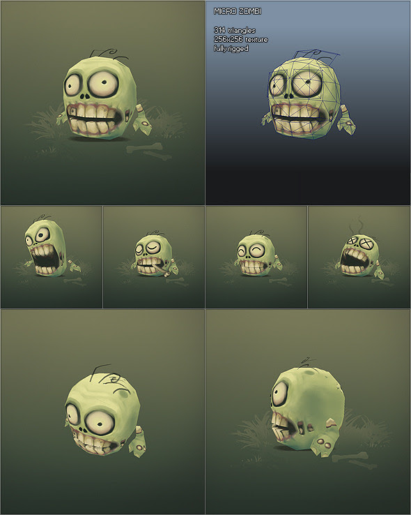 Low Poly Micro Zombie Brian 3DOcean -  Fantasy and Fiction  Monsters and Creatures 1214365 torrent