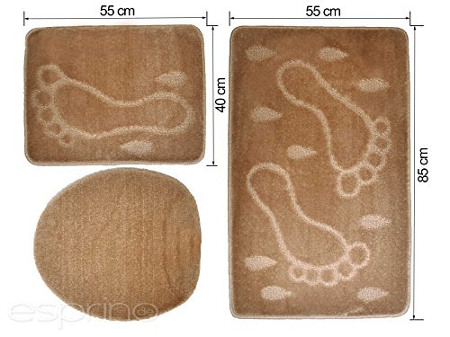BADGARNITUR 3-TEILIG BADMATTE, BAD SET, BADTEPPICH, BADVORLEGER FÜSSE