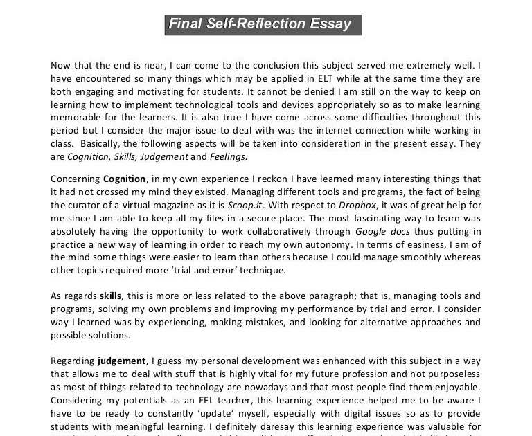 reflective essay example about experience