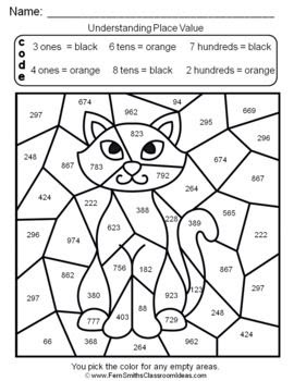 Place Value Coloring Worksheets - Picture Exposure