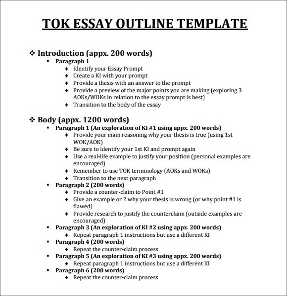 format for tok essay