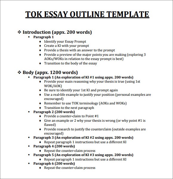 tok essay title page format