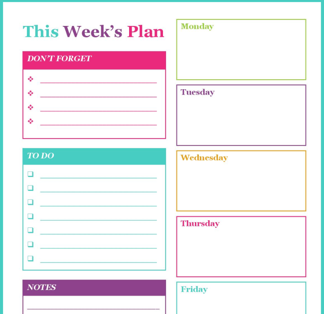 Weekly Task Planner ~ Excel Templates