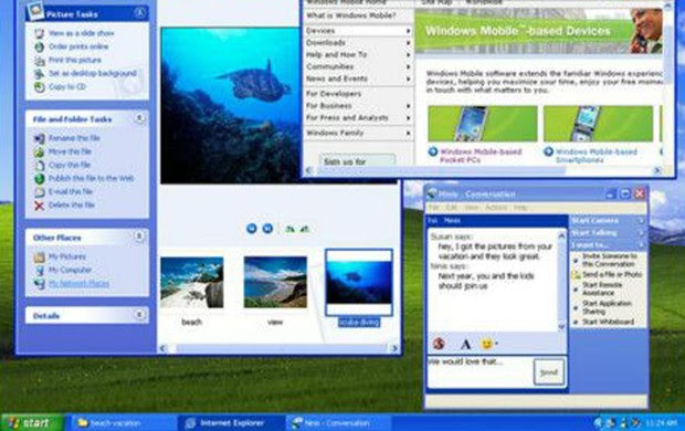 Windows XP tinha um aspecto e aparência redesenhado e tinha versões em 25 idiomas. Converteu-se em um dos produtos da Microsoft mais vendidos nos anos seguintes. (Foto: Divulgação/Microsoft) Windows XP tinha um aspecto e aparência redesenhado e tinha versões em 25 idiomas. Converteu-se em um dos produtos da Microsoft mais vendidos nos anos seguintes. (Foto: Divulgação/Microsoft)