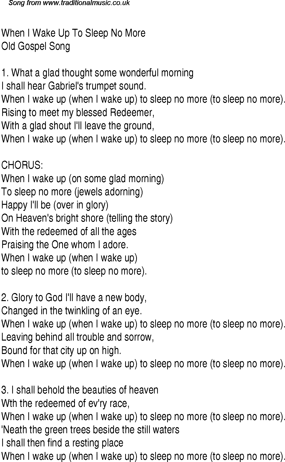 When i wake up in the morning lyrics lyricswalls