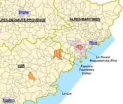  La carte des zones NB en région PACA