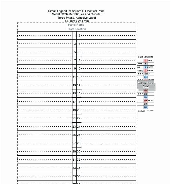 Electrical Panel Label Spreadsheet - Download Electrical Circuit ...