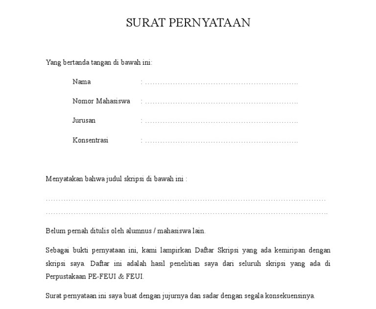 Contoh Surat Keterangan Observasi
