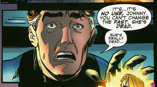 'And even my glow-in-the-dark Dazzler action figure won't comfort me now.' Death of the FF