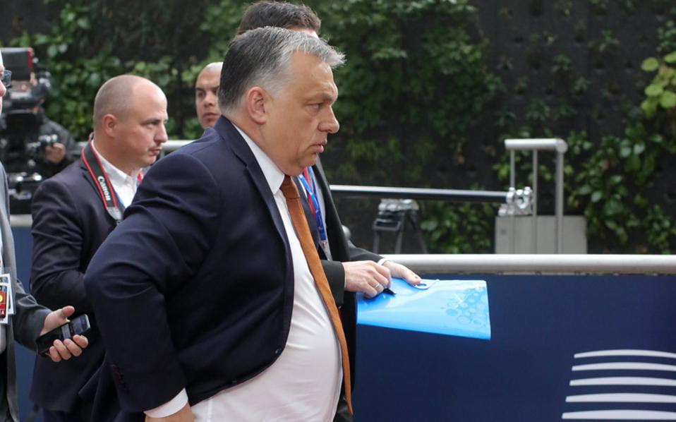 Ο Ούγγρος πρωθυπουργός Βίκτορ Ορμπαν φθάνει στη Σύνοδο Κορυφής στις Βρυξέλλες.