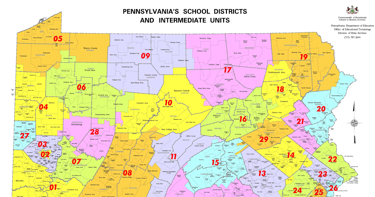 Pennsylvania School District Map Real Map Of Earth