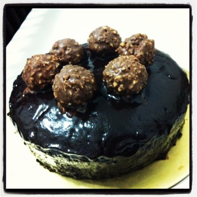 The rocher chocolate cake for mummy! :) (Taken with instagram)