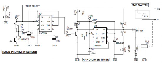 automatic hand dryer circuit