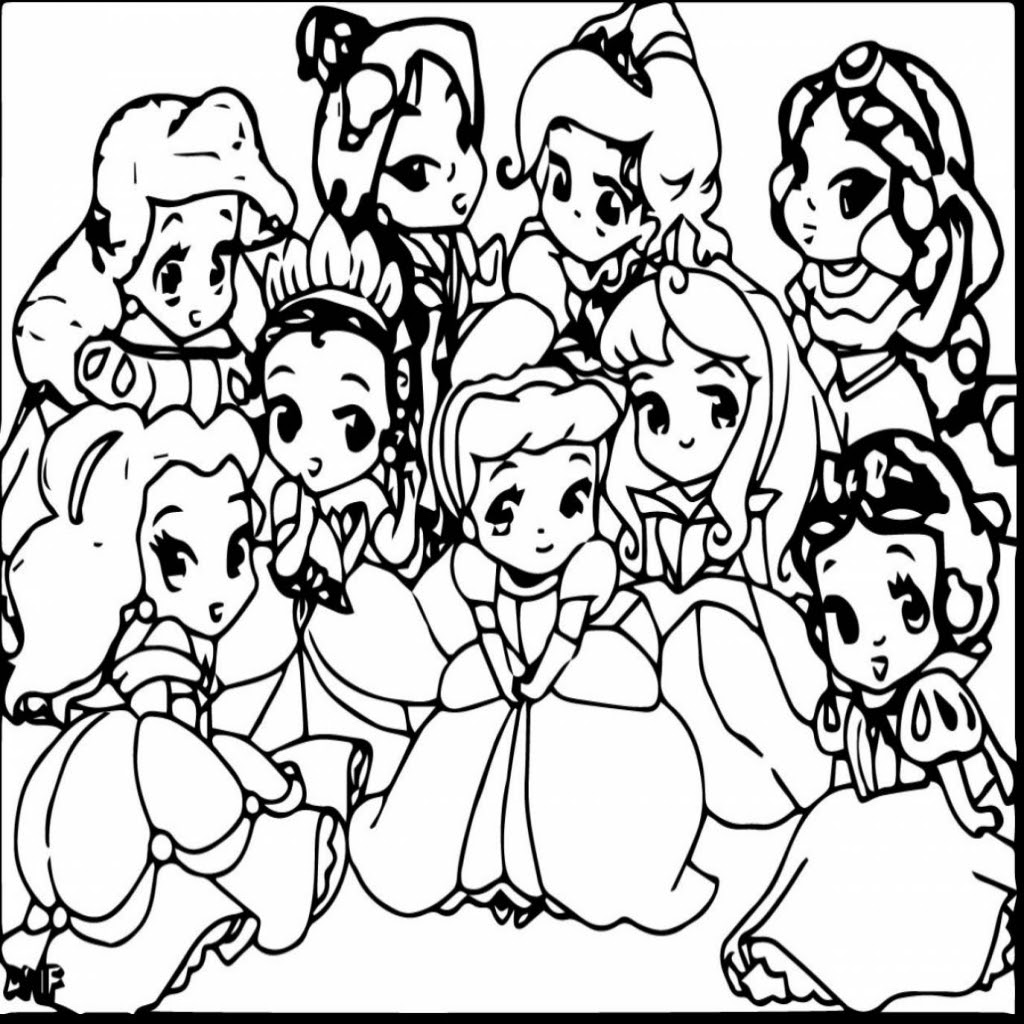 Chibi Cute Disney Princess Coloring Pages - Coloring Pages for Kids