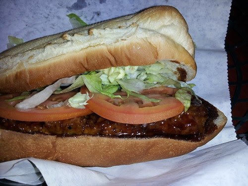 Vegan riblet sandwich at subway