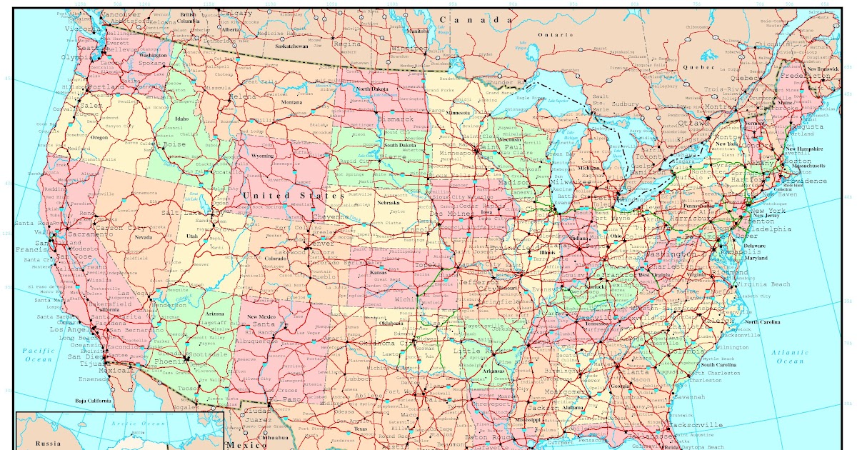 Us State Map With Major Highways