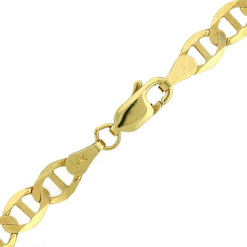Jewelry for Sale: Men&#39;s 14k Gold 4.95mm Flat Mariner Chain Necklace