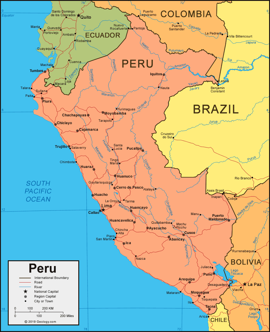 Images And Places Pictures And Info Peru Map Physical