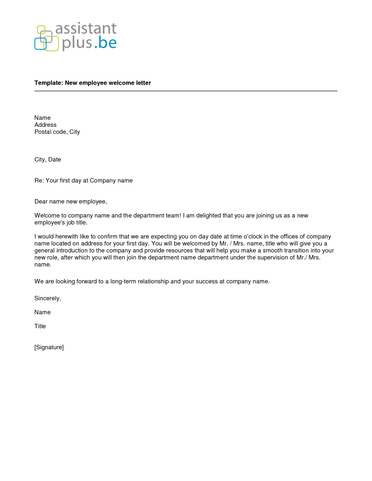 New Employee Welcome Letter From Ceo Database Letter Template Collection