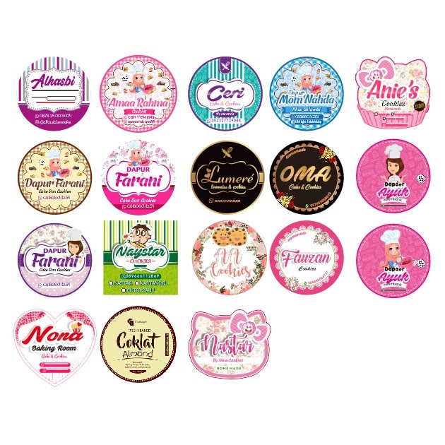 Desain Stiker Toples Kue Kering Template Label Kue Psd Download