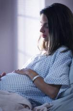 Photograph of a pregnant woman in the hospital