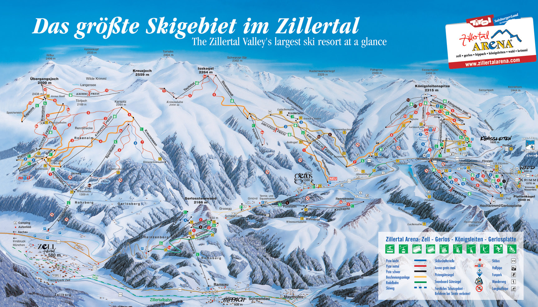 Map Of Zillertal Austria - Maps of the World