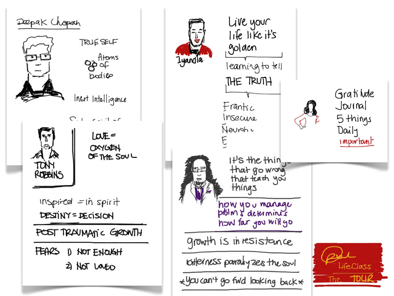 MJ Sketchbook | Oprah Life Class Tour Toronto Sketchnotes