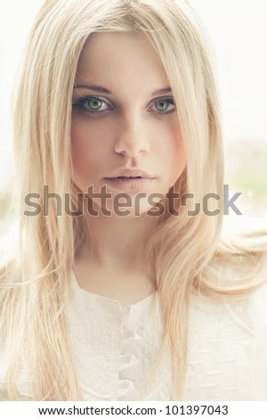portrait of a beautiful blonde closeup