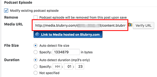 Media file URL Media file URL