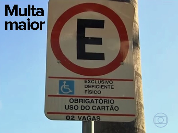 Multa por uso indevido de vaga reservada a deficientes ou idosos vai ficar mais cara (Foto: TV Globo) Multa por uso indevido de vaga reservada a deficientes ou idosos vai ficar mais cara (Foto: TV Globo)