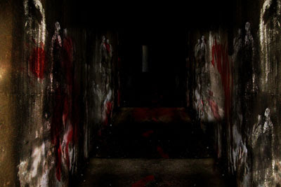 bloody hallway at stadium