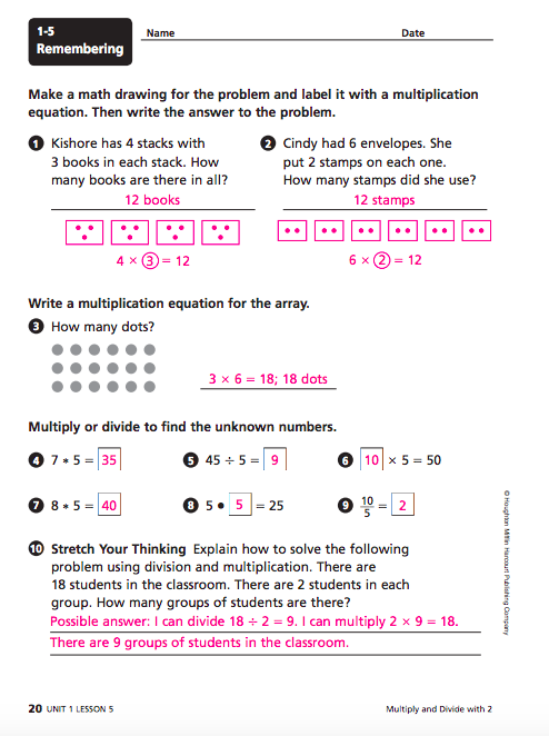 answer key for homework and remembering grade 5