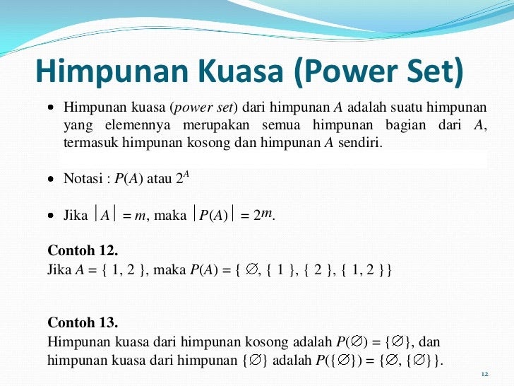 Contoh Soal Himpunan Bagian Dan Himpunan Kuasa