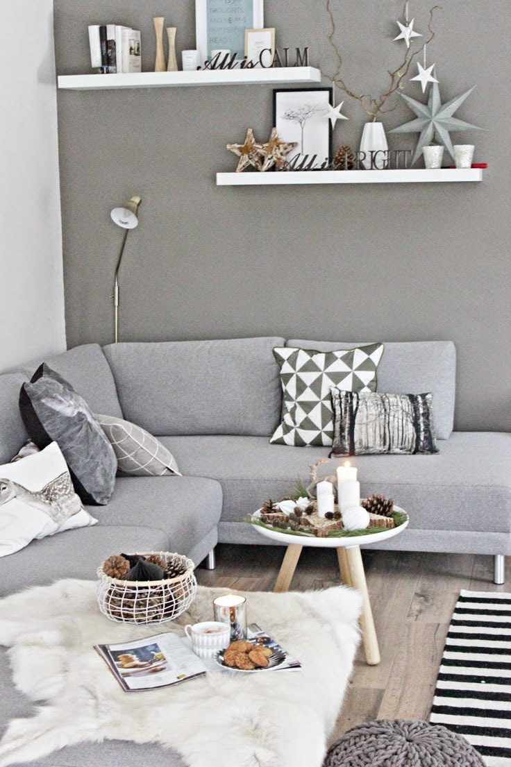 Wohnzimmer Einrichten Graue Couch