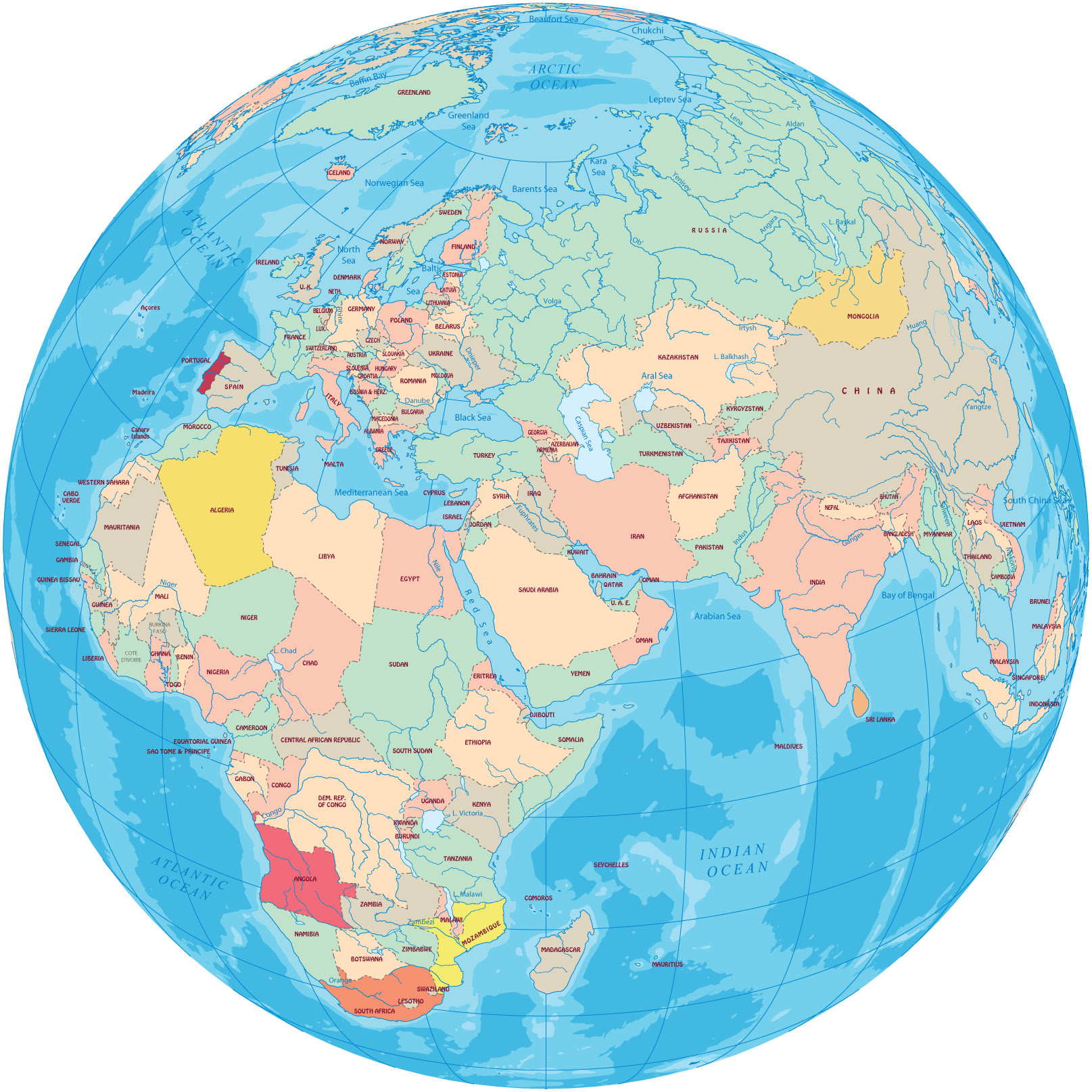 Map Of Asia Europe And Africa Florida Gulf Map