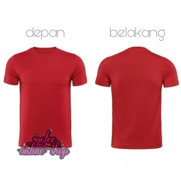 Desain Baju Polos Warna Merah Maroon Depan Belakang 
