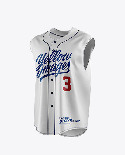 Free Baseball Sleeveless Shirt Mockup - Half Side View (PSD)