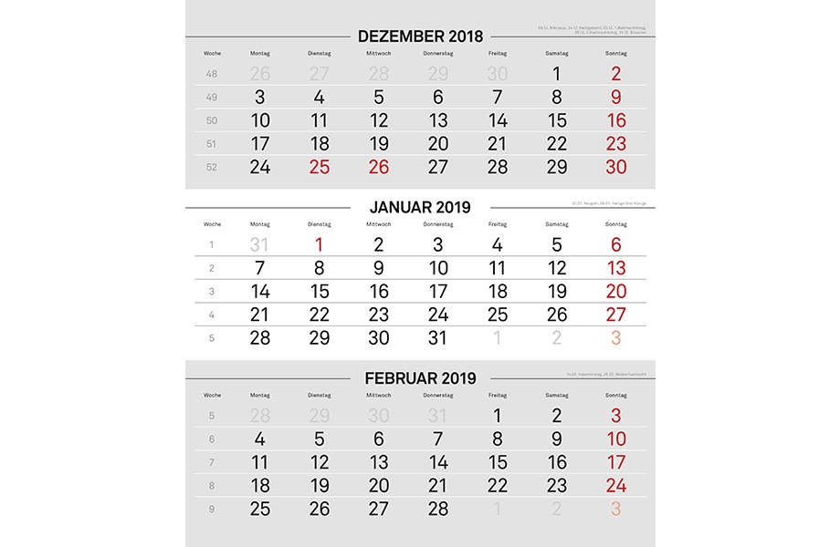 Kalendervorlagen 3 Monatskalender 2021 Zum Ausdrucken ...