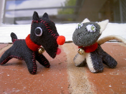 Spotty the scotty dog and Roger the cat
