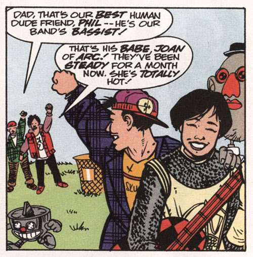 Please ignore the error that the colorist made Phil caucasian. Phil is black. One of the first great interracial relationships in pop culture that ALSO INVOLVES JANE WIEDLIN, folks!