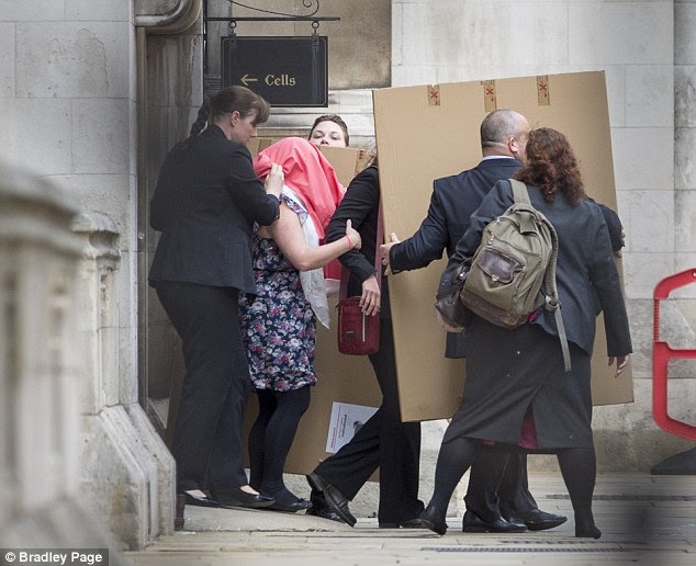 Salisbury being led away from the High Court in London today to a waiting prison van after being jailed for three yearsÂ