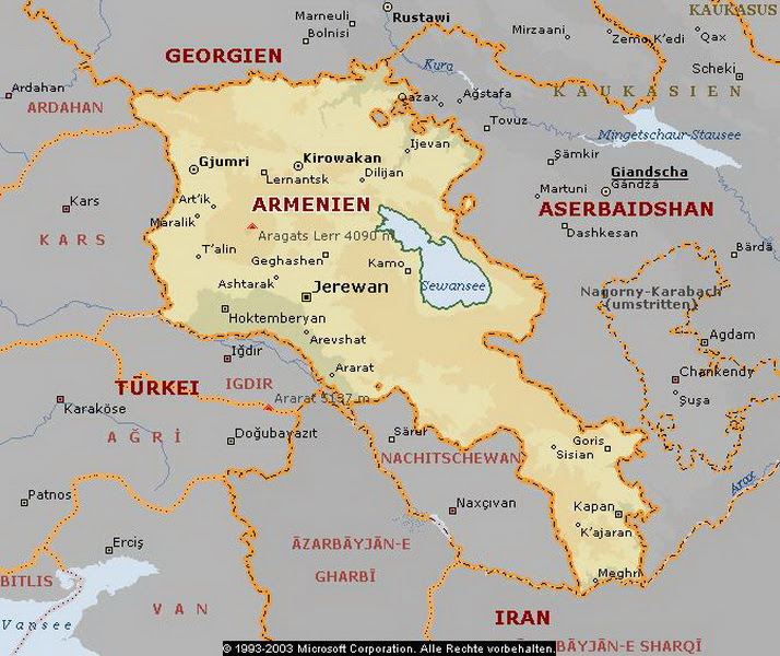 Armenien Karte - General info and Map of Armenia Ararat Travel