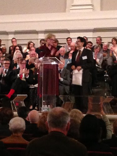Meryl Streep presenting an award to Edward Villella