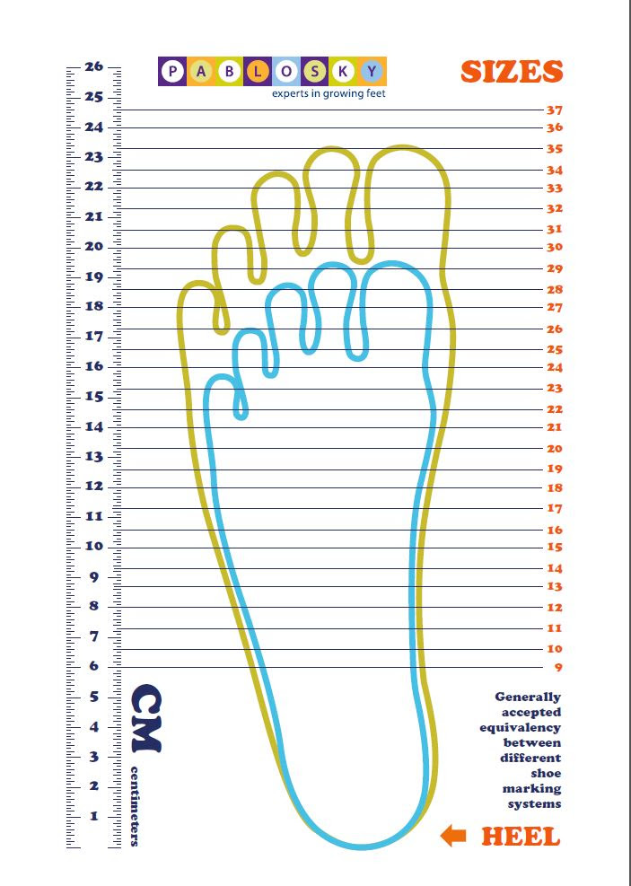 Zappos Kids Shoe Size Chart Image